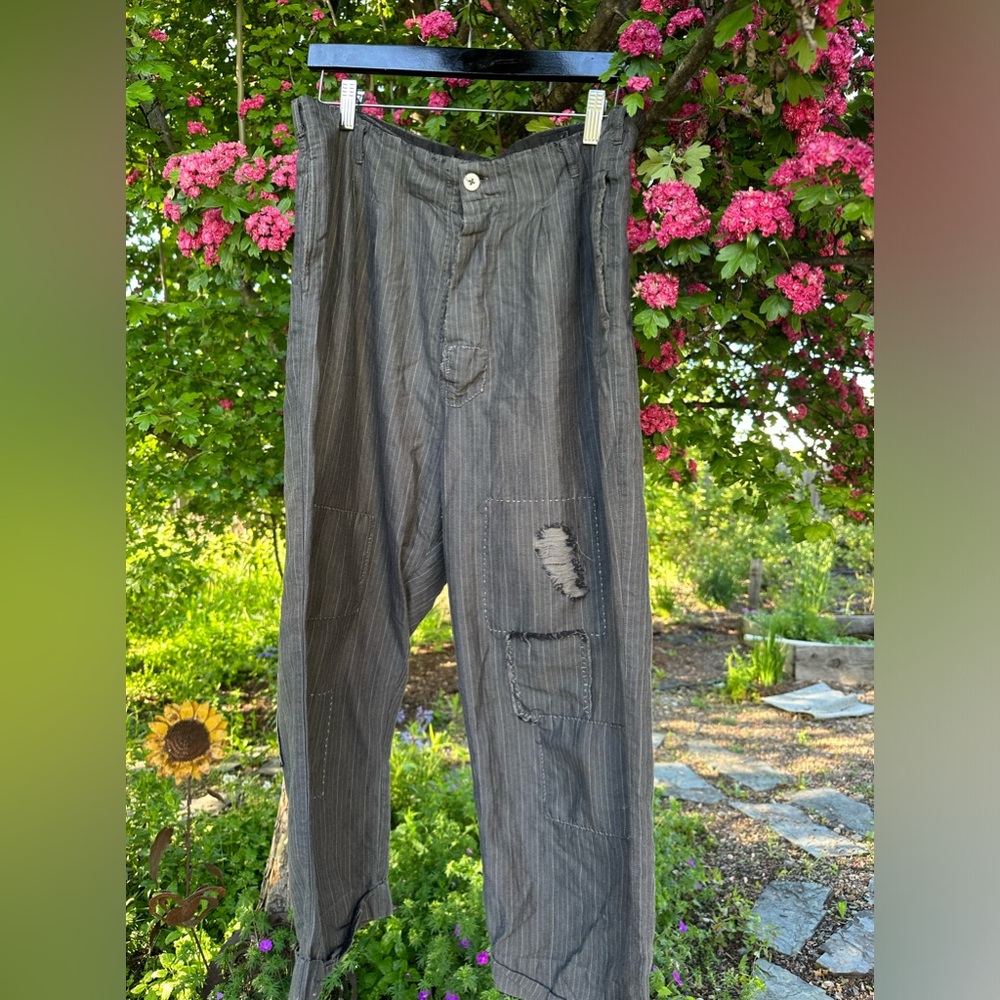 Magnolia Pearl charcoal pinstripe miners!